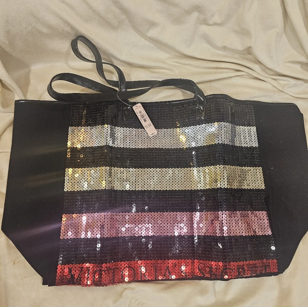 Victoria's secret pink tote shoulder bag shopper logo purse casual travel NWT - Picture 6 of 6